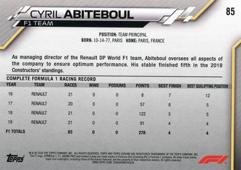2020 Topps Chrome Formula 1 #85 Cyril Abiteboul Back