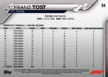 2020 Topps Chrome Formula 1 #94 Franz Tost Back