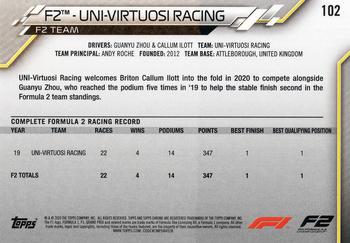 2020 Topps Chrome Formula 1 #102 F2 - Uni-Virtuosi Racing Back