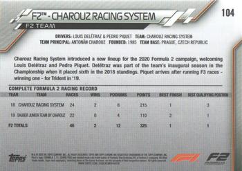 2020 Topps Chrome Formula 1 #104 F2 - Charouz Racing System Back