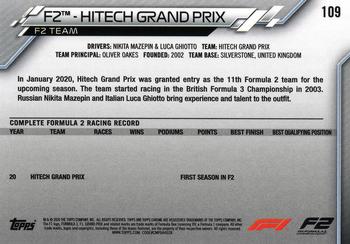 2020 Topps Chrome Formula 1 #109 F2 - Hitech Grand Prix Back