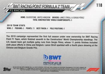 2020 Topps Chrome Formula 1 #118 BWT Racing Point Formula 1 Team Back
