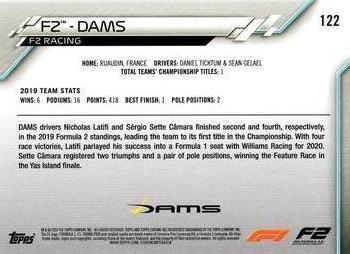 2020 Topps Chrome Formula 1 #122 F2 - Dams Back
