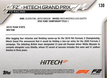 2020 Topps Chrome Formula 1 #130 F2 - Hitech Grand Prix Back