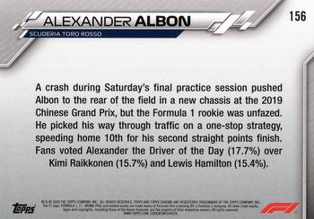 2020 Topps Chrome Formula 1 #156 Alexander Albon Back