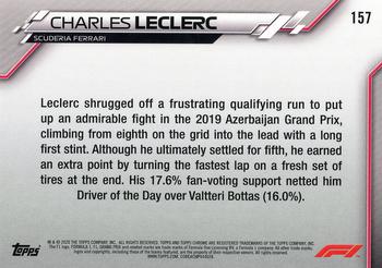 2020 Topps Chrome Formula 1 #157 Charles Leclerc Back