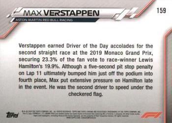 2020 Topps Chrome Formula 1 #159 Max Verstappen Back