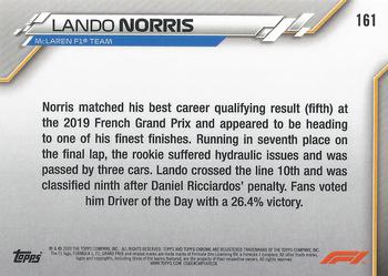 2020 Topps Chrome Formula 1 #161 Lando Norris Back