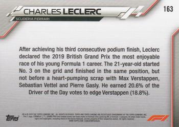 2020 Topps Chrome Formula 1 #163 Charles Leclerc Back