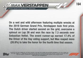 2020 Topps Chrome Formula 1 #164 Max Verstappen Back