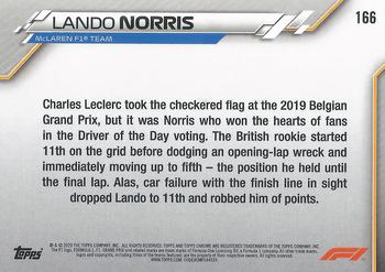 2020 Topps Chrome Formula 1 #166 Lando Norris Back
