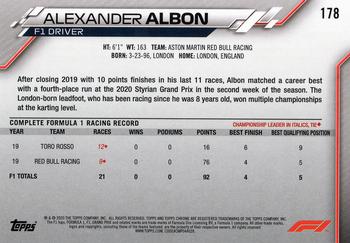 2020 Topps Chrome Formula 1 #178 Alexander Albon Back
