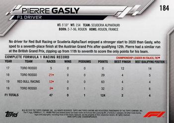 2020 Topps Chrome Formula 1 #184 Pierre Gasly Back