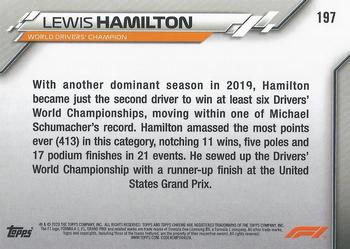 2020 Topps Chrome Formula 1 #197 Lewis Hamilton Back