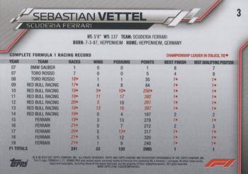 2020 Topps Chrome Formula 1 #3 Sebastian Vettel Back