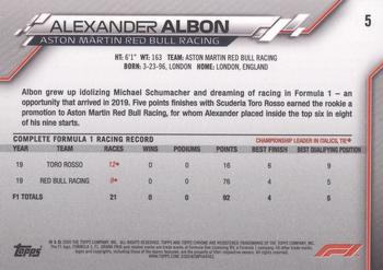 2020 Topps Chrome Formula 1 #5 Alexander Albon Back