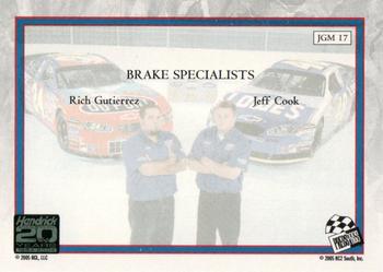 2005 Press Pass Dupont / Lowe's Racing #JGM 17 Rich Gutierrez / Jeff Cook Back