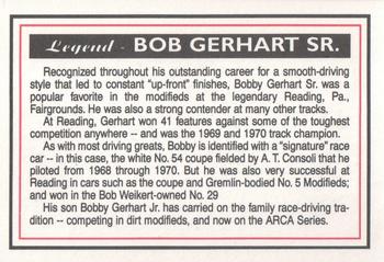 1998 Motorsports '98 Racing Legends #98-1 Bob Gerhart Sr. Back