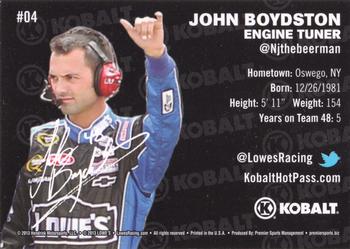 2013 Lowe's Racing #04 John Boydston Back
