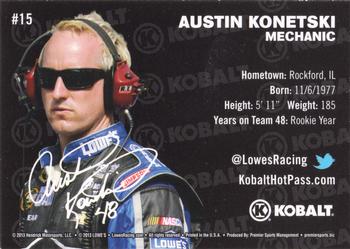 2013 Lowe's Racing #15 Austin Konetski Back