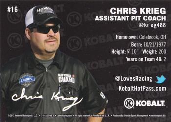 2013 Lowe's Racing #16 Chris Krieg Back
