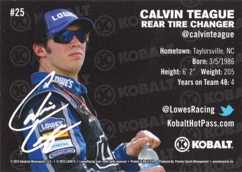 2013 Lowe's Racing #25 Calvin Teague Back