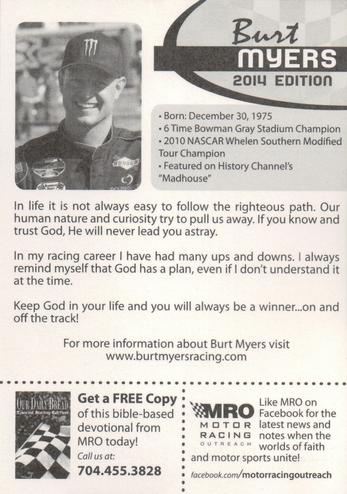 2014 MRO #NNO Burt Myers Back