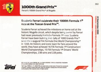 2020 Topps Now Formula 1 #002 1000th Grand Prix Back