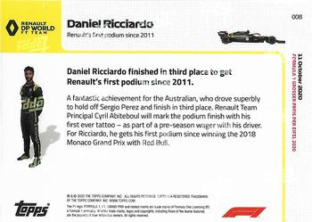2020 Topps Now Formula 1 #008 Daniel Ricciardo Back