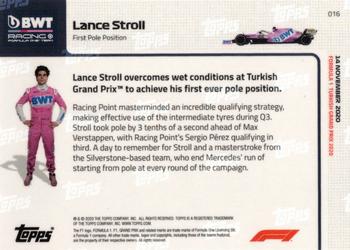 2020 Topps Now Formula 1 #016 Lance Stroll Back