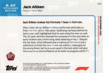 2020 Topps Now Formula 1 #020 Jack Aitken Back