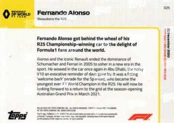 2020 Topps Now Formula 1 #025 Fernando Alonso Back