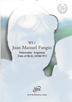 2005 Futera Grand Prix - World Legends #WL1 Juan Manuel Fangio Back