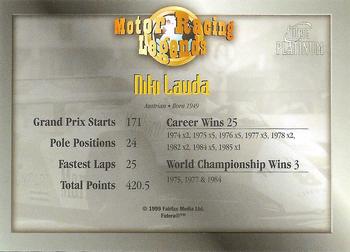 1998 Futera Motor Racing Legends Platinum #NNO Niki Lauda Back