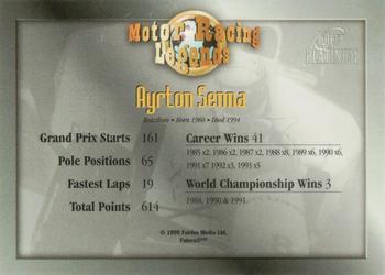 1998 Futera Motor Racing Legends Platinum #NNO Ayrton Senna Back