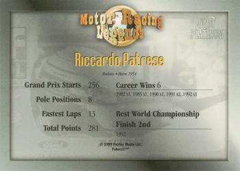 1998 Futera Motor Racing Legends Platinum #NNO Riccardo Patrese Back
