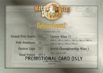 1998 Futera Motor Racing Legends Platinum - Promo #NNO Nelson Piquet Back