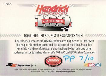 2001 Super Shots Hendrick Motorsports - Silver Printer Proof #HS20 Joe Hendrick / John Hendrick / Rick Hendrick Back