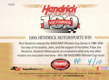 2001 Super Shots Hendrick Motorsports - Gold Printer Proof #H20 Joe Hendrick / John Hendrick / Rick Hendrick Back