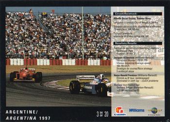1998 Gailuron L'ete Des Champions Williams Racing #3 Jacques Villeneuve Back