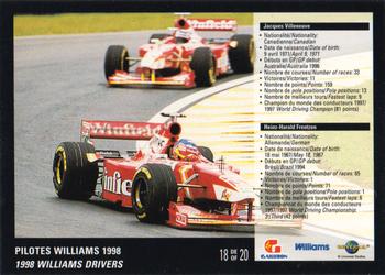 1998 Gailuron L'ete Des Champions Williams Racing #18 Jacques Villeneuve / Heinz-Harald Frentzen Back
