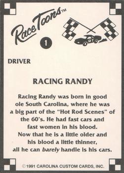 1991 Race Toons #1 Racing Randy Back