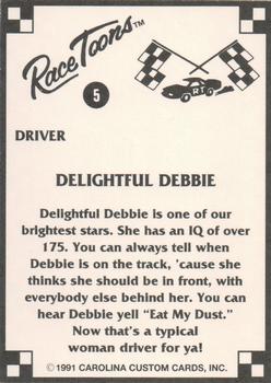 1991 Race Toons #5 Delightful Debbie Back