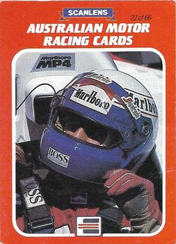 1986 Scanlens Australian Motor Racing #22 Alain Prost Front