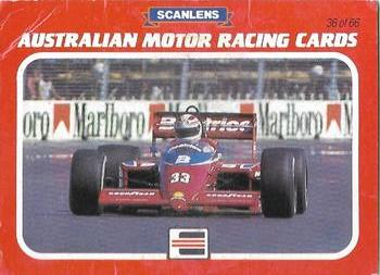 1986 Scanlens Australian Motor Racing #36 Alan Jones Front