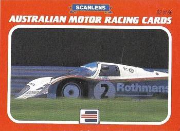1986 Scanlens Australian Motor Racing #62 Derek Bell Front
