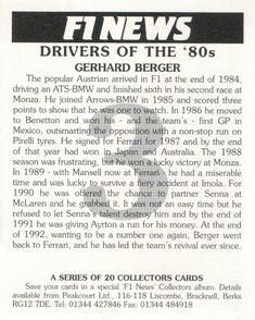 1995 F1 News Drivers Of The '80's #3 Gerhard Berger Back