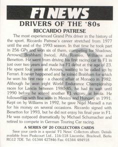 1995 F1 News Drivers Of The '80's #10 Riccardo Patrese Back