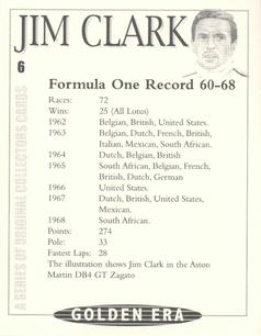 1998 Golden Era Jim Clark #6 Jim Clark Back
