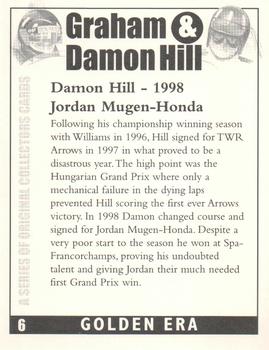 1999 Golden Era Graham & Damon Hill #6 Damon Hill Back